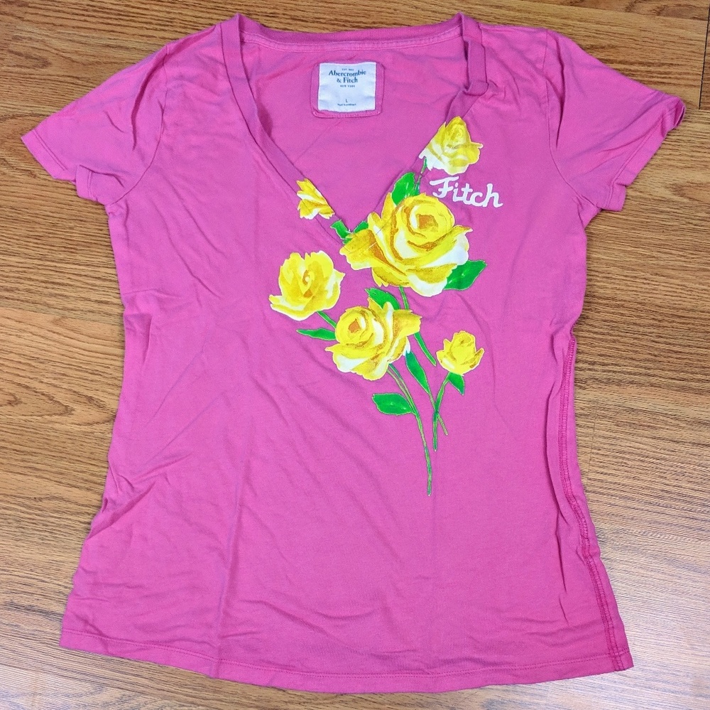 Abercrombie and Fitch Pink Yellow Rose L